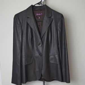 Escada Gray Blazer Tailored Fit Notched Lapels